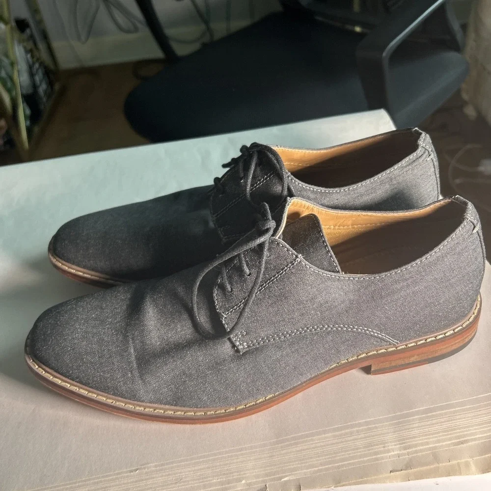 J75 by Jump Padrino Mens Grey Fabric Derby Oxford Shoes Size 8.5 71804M575